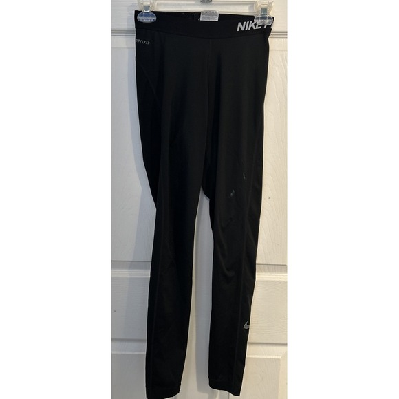 Nike Pro Black Cropped Training‎ Running Yoga Capri 589367-010 Women's Small - Picture 1 of 7